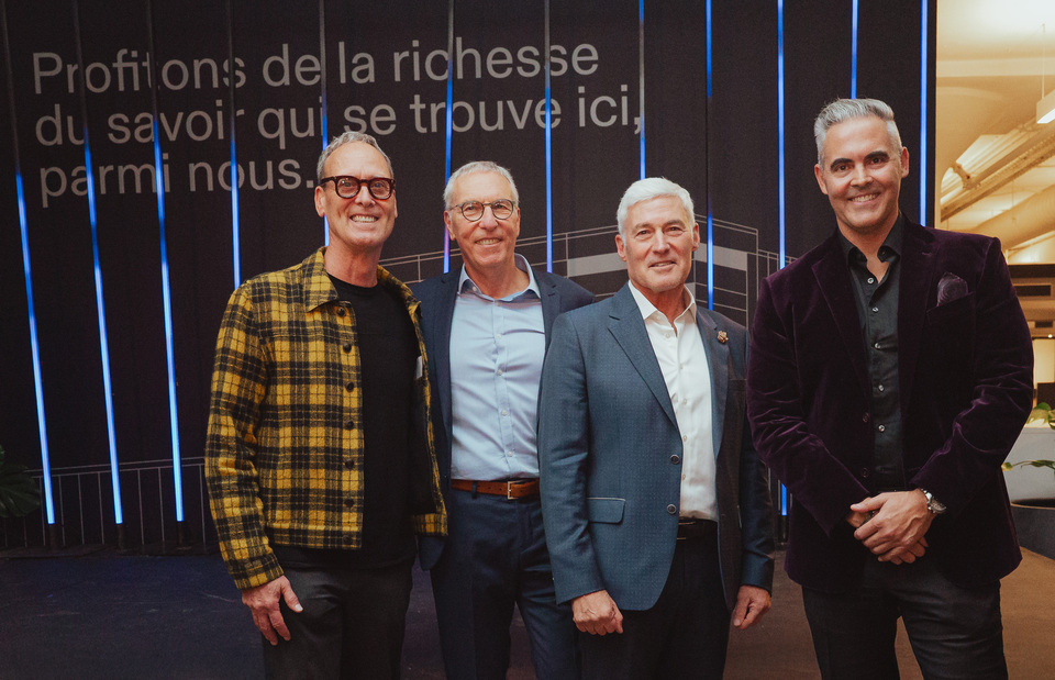 Fernando Lozano aux côtés des trois associés émérites : Normand Côté, Jerry Coviensky et Richard Kaplin